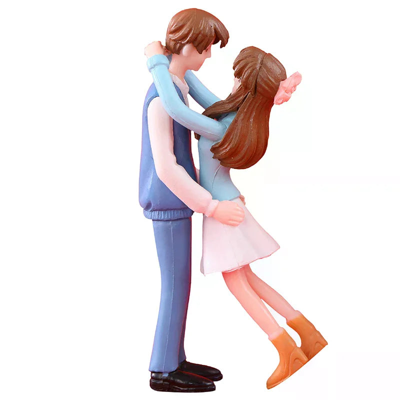 Romantic Couple Figurines Garden Decor Micro Landscape Miniature Home Decoration DIY Craft Pendant Set Outdoor Scene Gift
