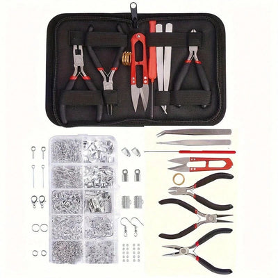 1set/1box Deluxe Jewelry Making Starter Kit，Comprehensive Earrings, Necklace Findings, DIY Plier Tools Set for Repair | SAMAG