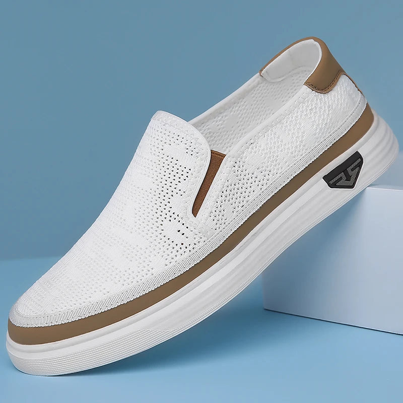 Summer Men Sneakers Genuine Leather Mens Fashion Shoes Luxury Brand Men Casual Shoes Male Designer Shoes Leather Moccasins Men