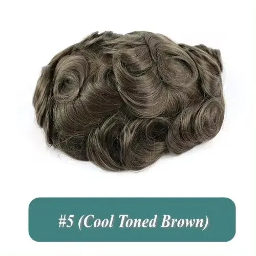 Super Ultra Thin Skin 0.02mm 80-100%Density Men Toupee Brown Black 210# Human Hair System Undetectable Natural Hairline Prosthes