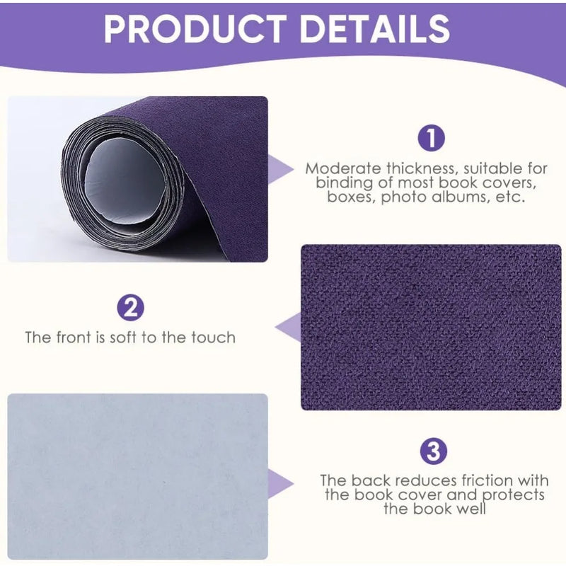 51 x 11.8" Suede Book Cloth Indigo for Book Binding A4-A8 Fabric Surface Paper Backed Bookcover Book Album Scrapbooking Archival