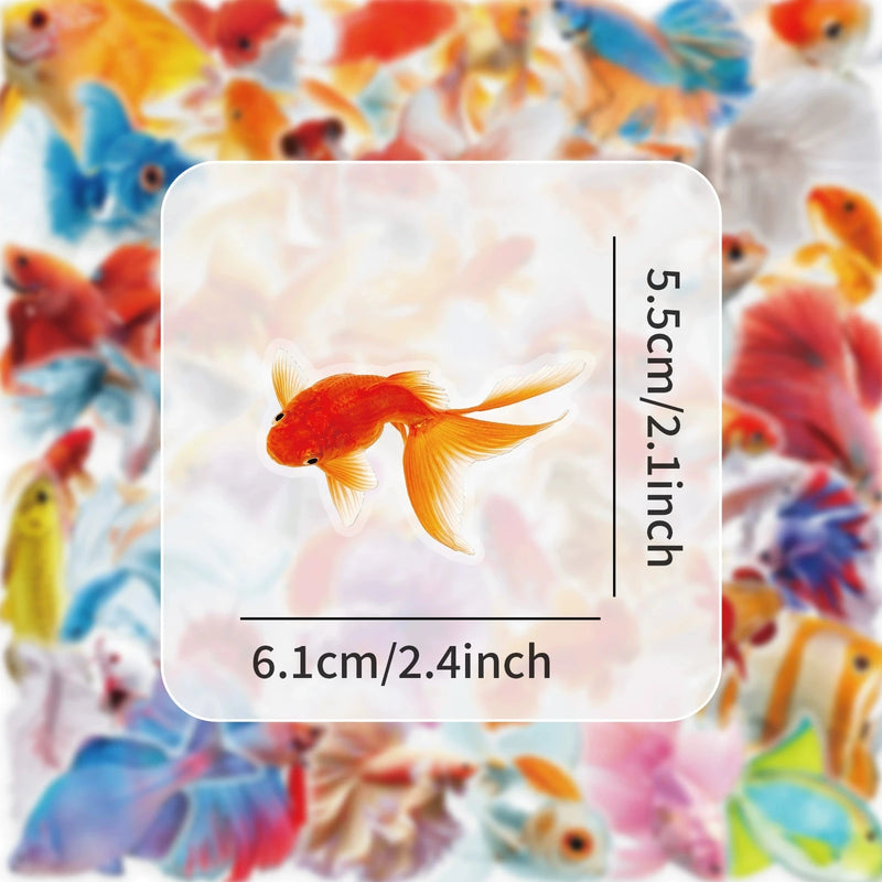 Cartoon Colorful Goldfish Stickers Waterproof Transparent - View 2 | SAMAG