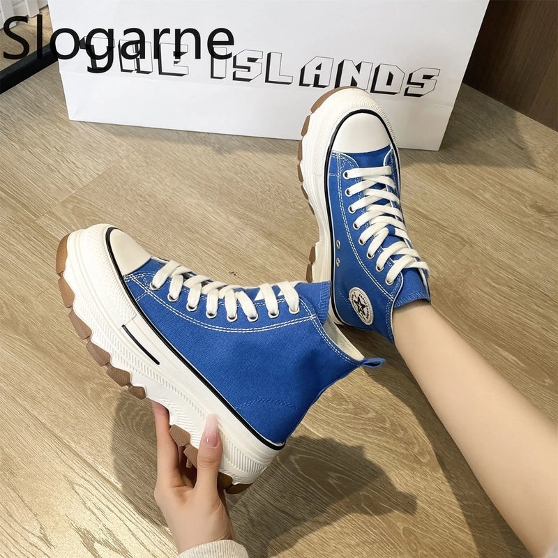 Spring Summer Canvas Shoes Women 5CM Thick Sole | SAMAG