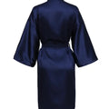 Solid Satin Night Robe, Elegant Half Sleeve V Neck House | SAMAG