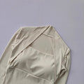 Women's Elegant Long Sleeve Yoga Shawl Sports Top with Chest Cushion Short Elegant Yoga Top Small Camback Pura Speed Dry Autumn