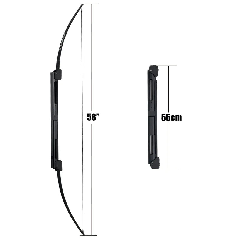 58'' Folding Archery Bow 35lbs 60lbs Straight for Outdoor | SAMAG