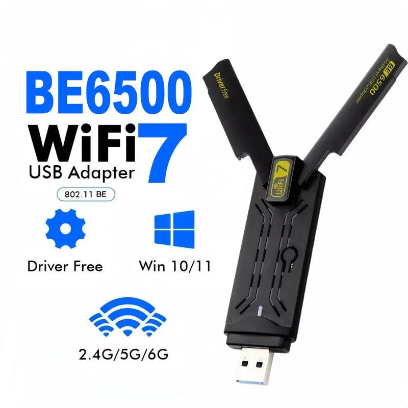 Kebidumei WiFi 7 USB Adapter BE6500 USB3.0 802.11BE Dongle Tri - Band 2.4G/5G/6GHz Network Card For - Visuel 8 | SAMAG