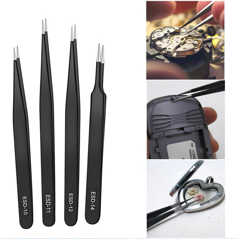 6Pcs/Set 3D Printer Parts Tool Tweezers Anti-Static Precision Maintenance Tweezers Model Making Repair Tool Filament Cleaning
