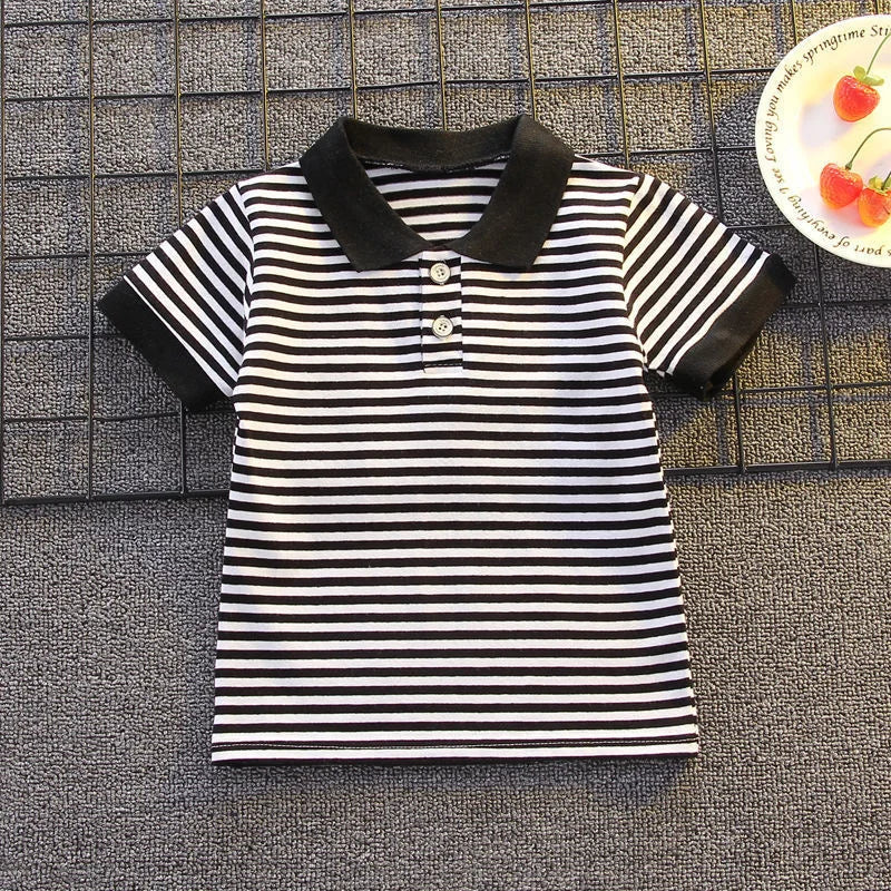 Boys Girls Stripes Sets Summer Kids Short Sleeve - View 3 | SAMAG