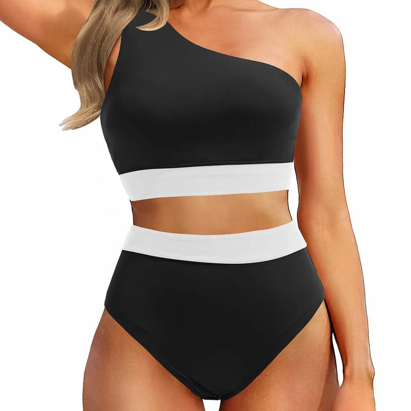 Sexy Single Shoulder Backless Printed Solid Color | SAMAG