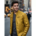 Men's PU leather jacket stand-up collar slim-fit vintage-style biker jacket spring/fall top