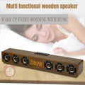6 Speakers Wooden Bluetooth Speaker Sound Bar TV Echo Wall Home Theater Sound System 3D Stereo Surround Sound Bar for PC/TV