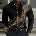 New Men's Long Sleeve Shirt Wave Button Casual Street | SAMAG