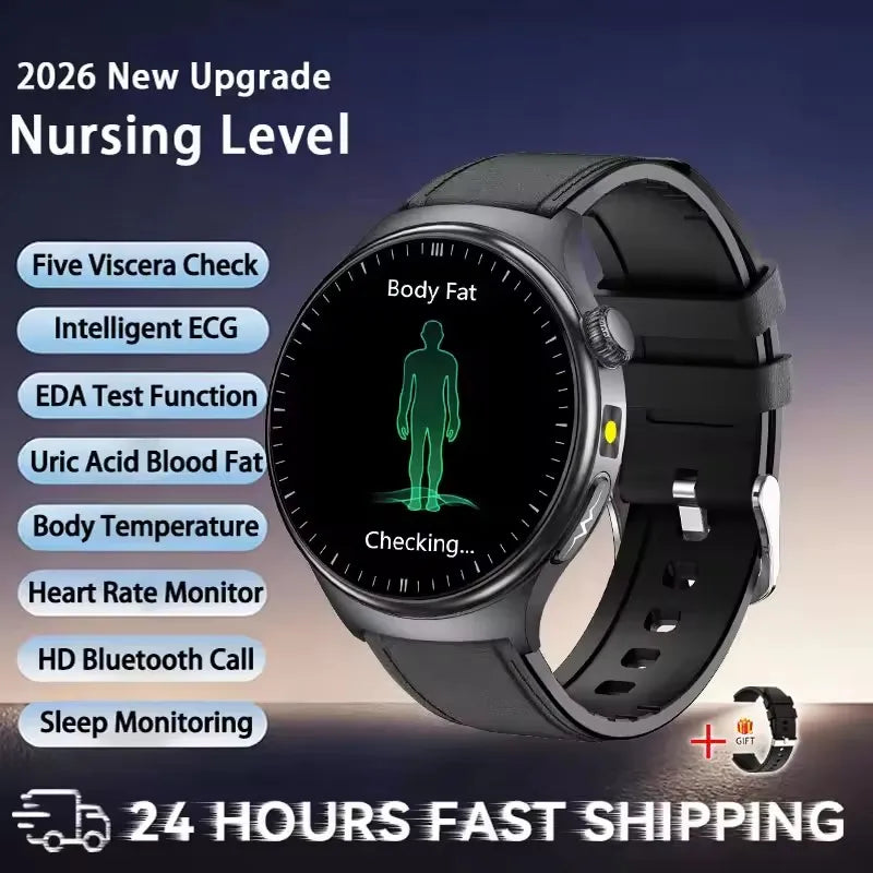 2026 New Health Sport ECG AI Diagnosis Smart Watches Men Heart Rate Blood Pressure IP68 Waterproof Smartwatches For Men Women