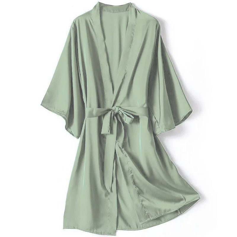 Kimono Bathrobe Gown Female Robe Set Satin Sleepwear | SAMAG