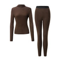 SUJIIN Women's Wool Thermal Underwear Set 2025 Winter Lyocell Mock Neck Thermals Tops + Long Johns Women 2 Piece Outfits Sets