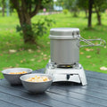 Titanium Camping Cookware Set with Folding Handles, Lightweight Portable Pot and Pan Set for Outdoor Hiking Backpacking Picnic