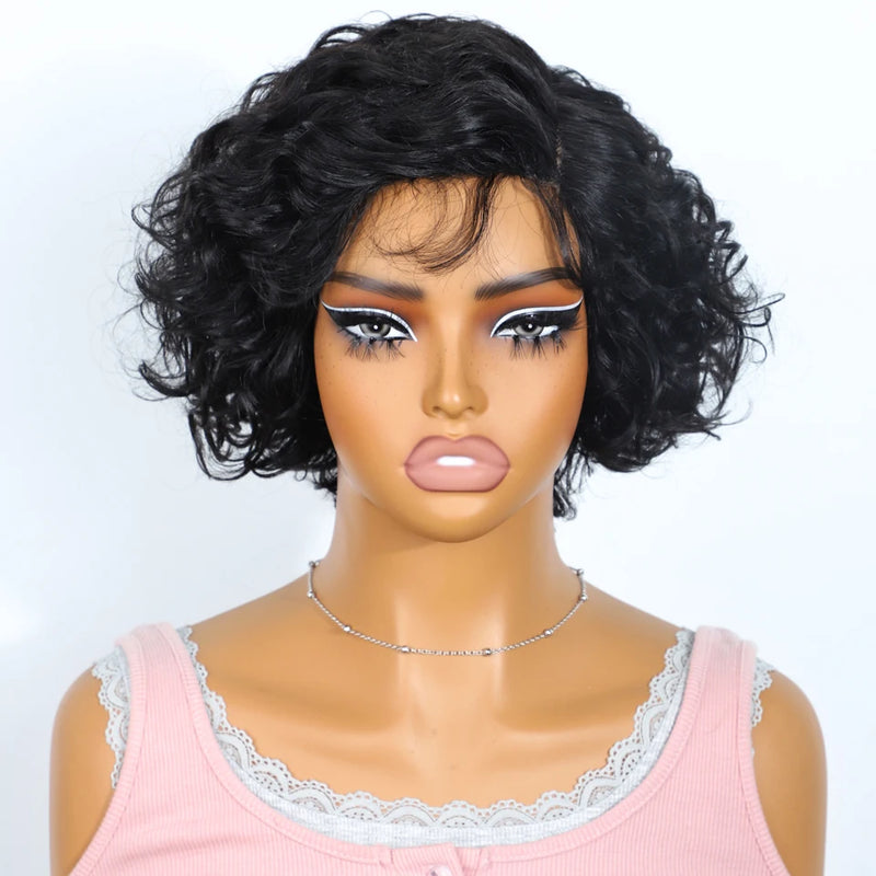 Sleek Short Pixie Cut Lace Wigs 100% Real Brazilian Body Wave Lace Wigs With Baby Hair Bodywave Human Hair Wigs For Women