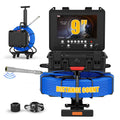 7mm 9" Pipe Inspection Camera with Trolley Pull Rod IP68 Sewer Pipeline Industrial Endoscope 512HZ Self-leveling Meter Counter