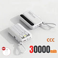 VIVO 500000mAh 120W Power Bank High Capacity 4 In1 Cables Intelligent Digital Display Light Portable Powerbank For iPhone Huawei