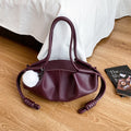 Orange Handbag High Quality Pu Leather Bag Lady Designer Pleated Cloud Bag Fashion Hobo Shoulder Bag Female Dumpling Tote