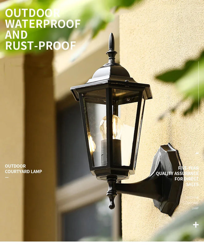 Europe Style Retro E27 Wall Lamp Courtyard Garden Outdoor Waterproof Lighting Aisel Stairs Residential Balcony Porch Fixtures
