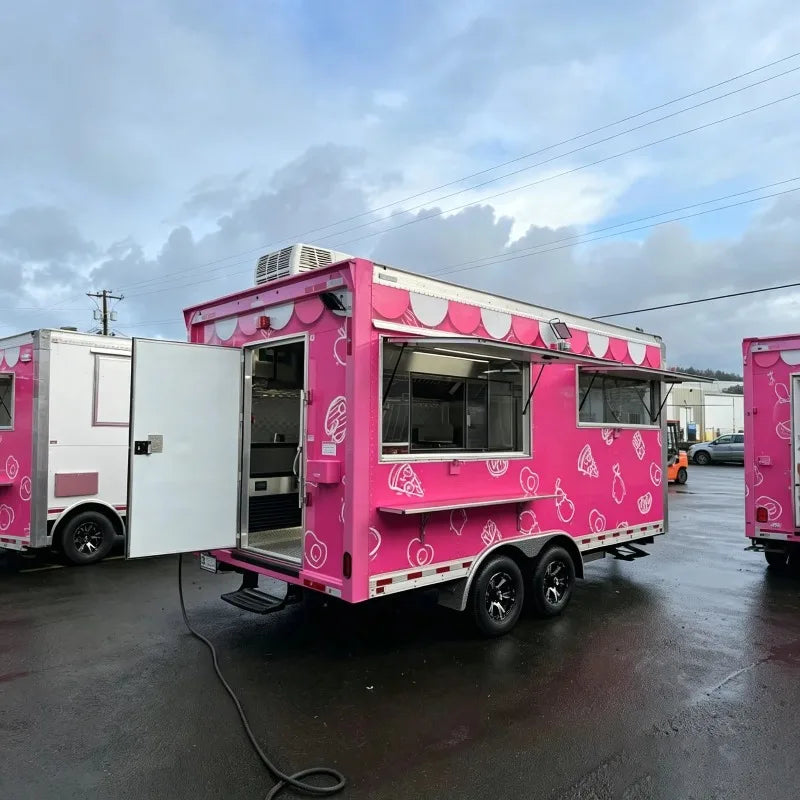 Custom Portable Food Truck Cart with Wheels Commercial Mobile Kitchen Trailer Designed for Street Food Vendors Events