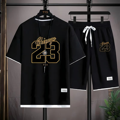 The summer new men's set features street fashion casual comfort softness breathability and 3D digital pattern | SAMAG