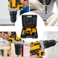 24 - Piece Set Dual - Speed - Battery Charger Lithium Drill Kit with LED Light And Carry Case - Electric - View 5 | SAMAG