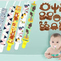 Free Custom Personalized Name Pacifier Clips Handmade Beech Wood Chain Silicone Crown Holder Soother Baby Teething Toy Chew Gift