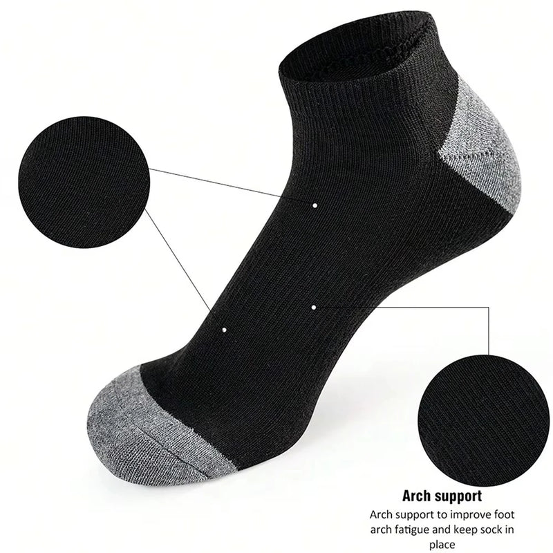 10 Pairs Men Ankle Socks Reinforced Gray Toe Heel | SAMAG