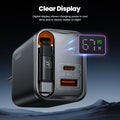 Toocki 67W GaN Charger With Retractable Type-C Cable Digital Display PPS PD3.0 Fast Charger for iPhone 17 16 Samsung S25 S24