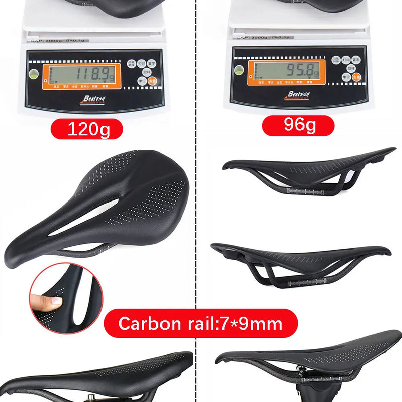ELITA ONE MTB/Road Bike Saddle 240*143mm Carbon Fiber Super Light Leather 96g