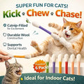 Cotton Swabs Cat Toys with Catnip Kitten Chew Sticks for Indoor Boredom Durable Dental Teething Ropes cat Lover Gift Accessories