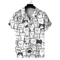 New summer shirt men's short cat pattern design casual | SAMAG