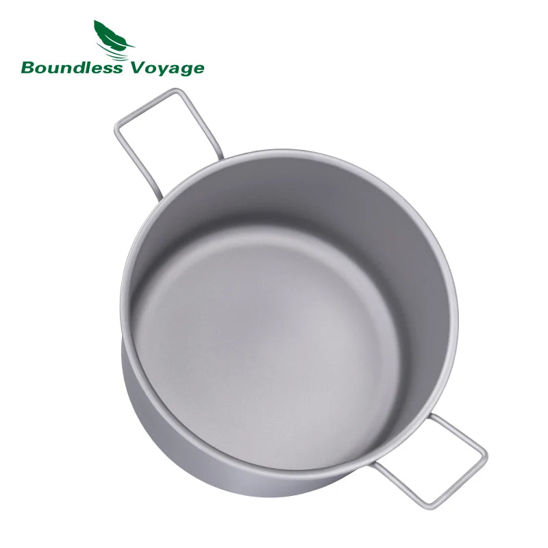 Boundless Voyage 1.2L 1.8L 2.4L Titanium Pot 0.7L Camping Kettle Cookware Outdoor Portable Stackable Ultralight Cooking Mess Kit