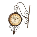 Double Side Wall Clock 4.72 inch 360 Degree Rotate Wall Decoration Mute Retro