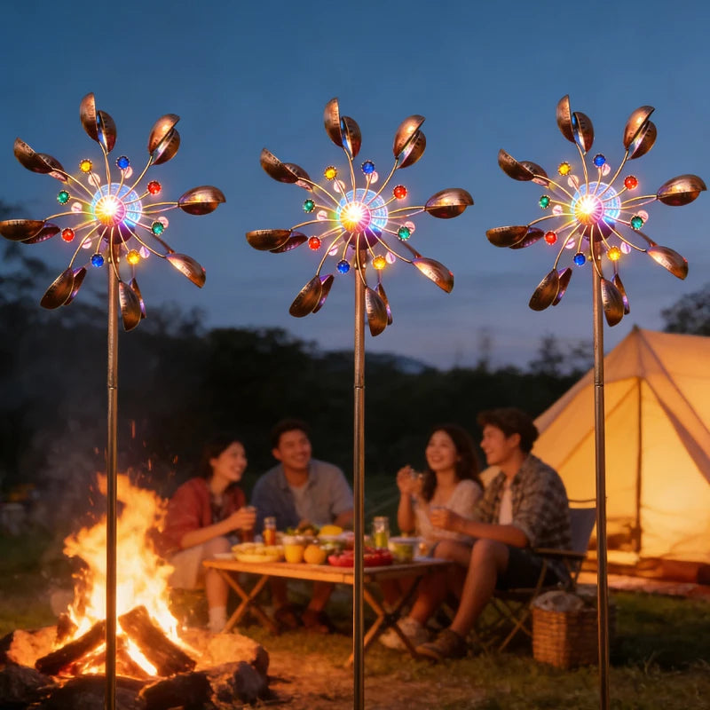 360° Rotating Garden Windmill Wind Chime Outdoor Solar-Powered Windmill Decor Perfect for Backyard Lawns Housewarming Gift