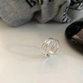 VENTFILLE 925 Sterling Silver Geometric Multilayer Round Bead Ring Female Fashion Punk Temperament Prevent - Visuel 7 | SAMAG