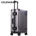 COLENARA 20"24"26"29 Inch Rolling Luggage Large Capacity Trolley Case Men's Suitcase Full Aluminum Magnesium Alloy Boarding Box