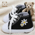 Trendy Cute Embroidered Daisy Sneakers For Baby Girls, Lightweight Non Slip Shoes For Indoor Outdoor Walking, All Seasons