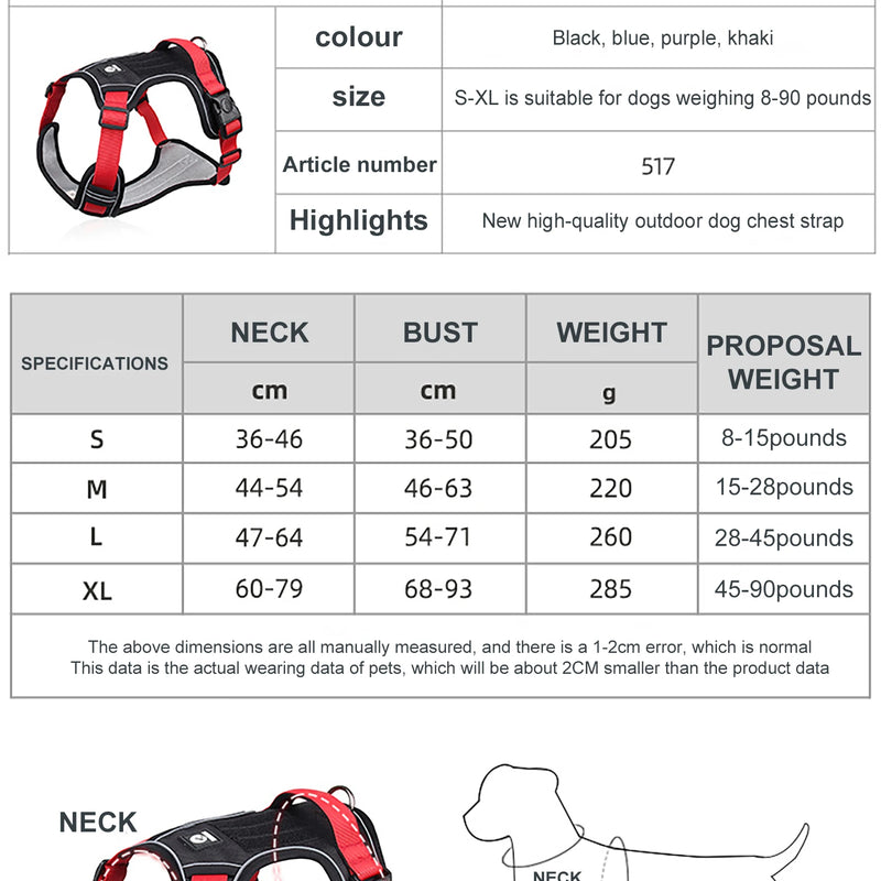 Dog Harness Reflective Midium Large Dogs Tactical Vest Big 1680D Waterproof Oxford Cloth Dog Harnesses Pet Accessoires Supplies
