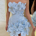 FATAPAESE 3D Flowers Corset Short Evening Dresses Luxury | SAMAG