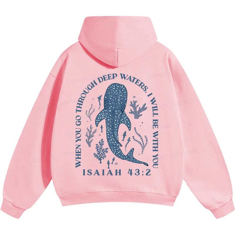 Whale Shark ISAIAH 43:2 Printed Hoodies Harajuku Fashion | SAMAG
