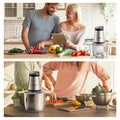 BioloMix Mini Electric Food Chopper 300W Food Processors with 2 Bowls, Meat Grinder 4 Bi-Level Blades, for Baby Food, Meat, Onio