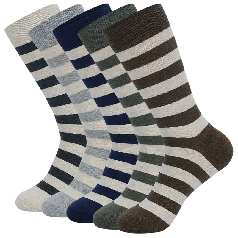 5 Pairs Men's Dress Socks Plus Large Size， Combed Cotton | SAMAG