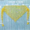 Women Triangle Shawl With Seashell Sexy Bikini Cover Up Sunscreen Nets Skirt Mesh Tunic Pareo Beachwear