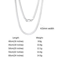 ORSA JEWELS 100% 925 Sterling Silver Link Chain Necklaces Minimalism Snake/Paperclip/Box/Figaro/Chopin/Cuban Chains 40-60cm