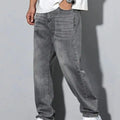 Men's straight skinny grey jeans, and simple design | SAMAG