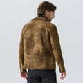 Men PU Leather Jacket Faux Fur Fashion British Thickened Plush Autumn Winter Warm Leather Jackets High-End Business Leather Coat